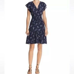 Rebecca Taylor Francine Silk Dress Navy Floral Size 6